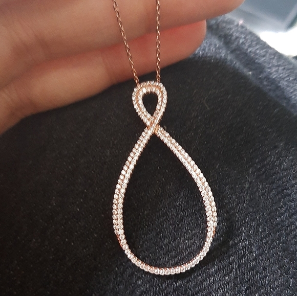 Cubic Zirconia Infinity Sterling Silver Necklace - Picture 3 of 11